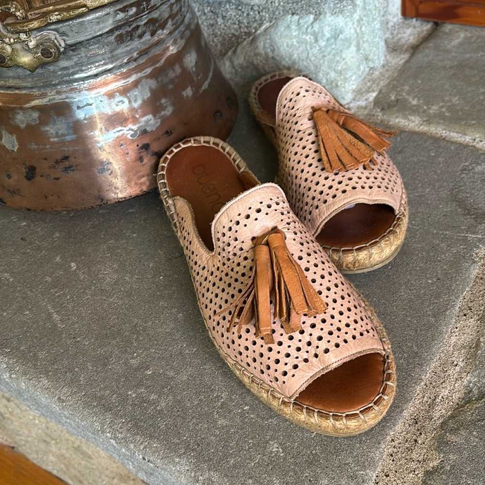 Bueno Navar Slip On Tassel Open Toe Espadrille Sandals